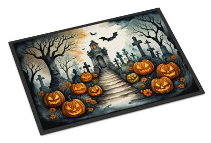 NEW Marigold Spooky Halloween Doormat Front Door Mat Indoor Outdoor Rugs for Entryway, Non Slip Washable Low Pile, 18H X 27W