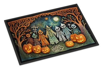 NEW Papel Picado Skeletons Spooky Halloween Doormat Front Door Mat Indoor Outdoor Rugs for Entryway, Non Slip Washable Low Pile, 18H X 27W