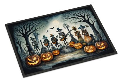 NEW Mariachi Skeleton Band Spooky Halloween Doormat Front Door Mat Indoor Outdoor Rugs for Entryway, Non Slip Washable Low Pile, 18H X 27W