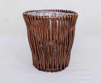 Handmade Willow Wicker Planter Basket Boho Rustic Home Decor (Color: Brown)