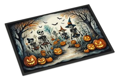 NEW Calacas Skeletons Spooky Halloween Doormat Front Door Mat Indoor Outdoor Rugs for Entryway, Non Slip Washable Low Pile, 18H X 27W (Default: Default)